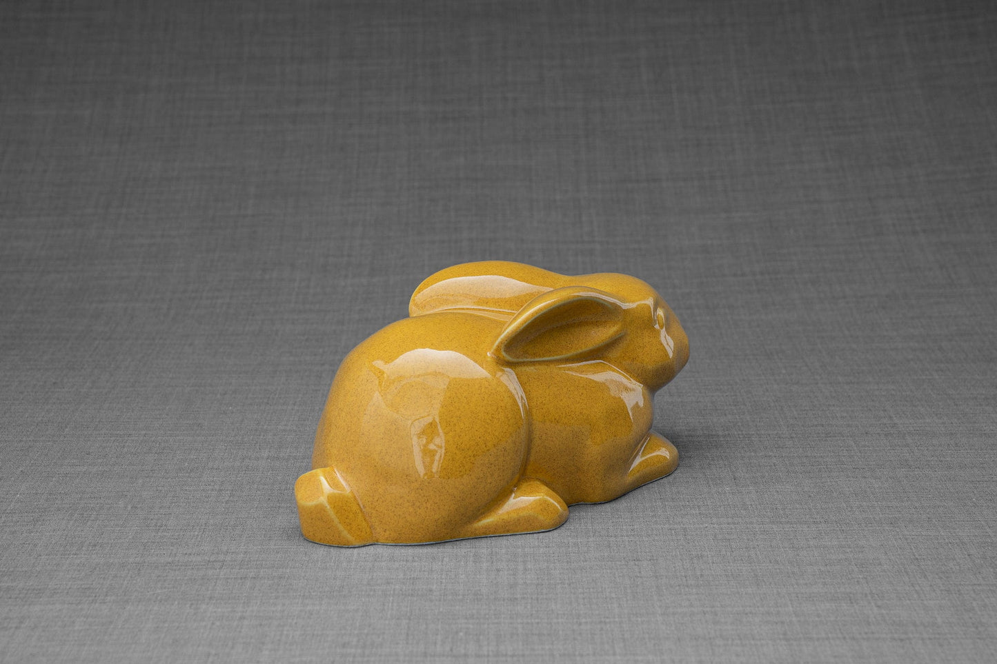 Black Rabbit Urn Rabbit Urn For Ashes - Amber Yellow | Ceramic Bunny Urn