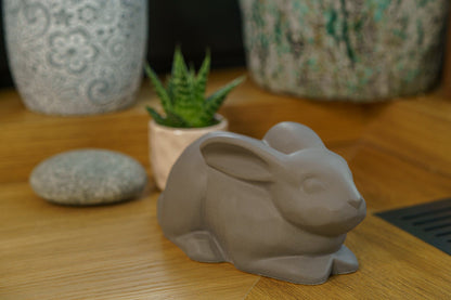 Rabbit Urn For Ashes - Grey Matte | Ceramic Bunny Urn - Pulvis Art Urns