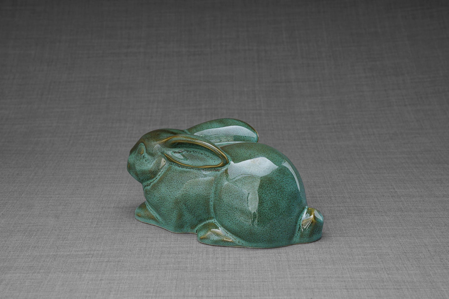 Pulvis Art Urns Pet Urn Rabbit Urn For Ashes - Oily Green Melange  | Ceramic Bunny Urn