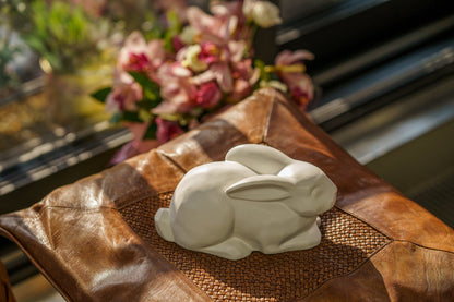 Rabbit Urn For Ashes - White Matte | Ceramic Bunny Urn - Pulvis Art Urns