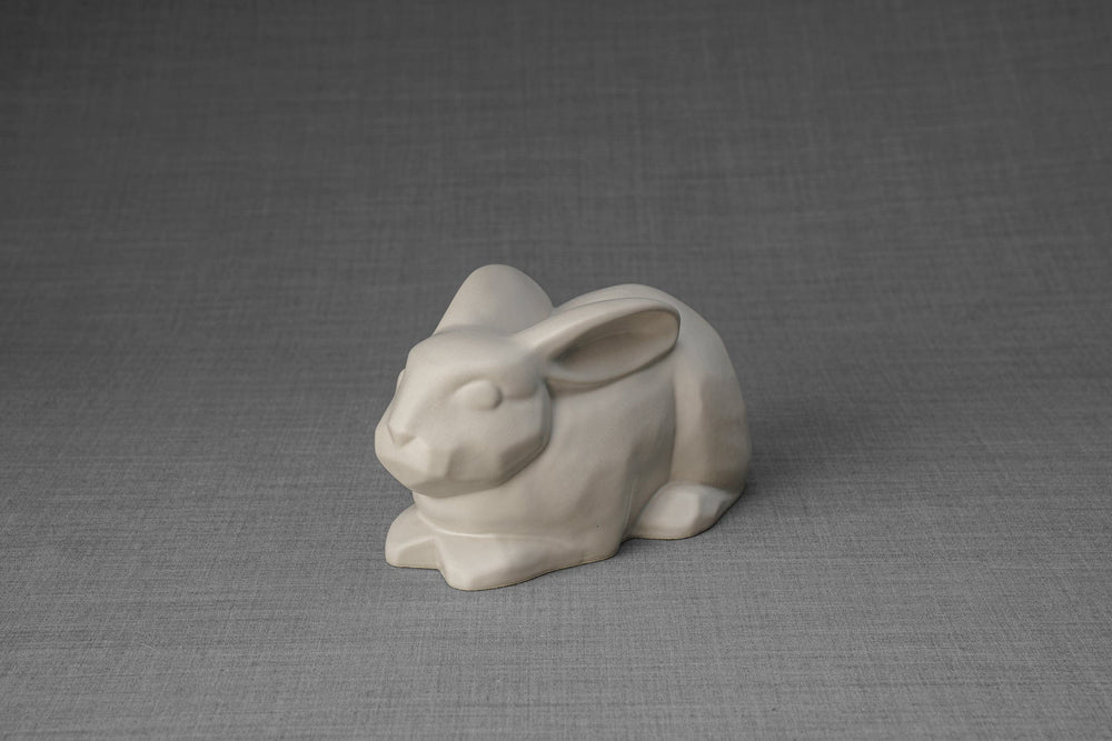 Pulvis Art Urns Pet Urn Rabbit Urn For Ashes - White Matte  | Ceramic Bunny Urn