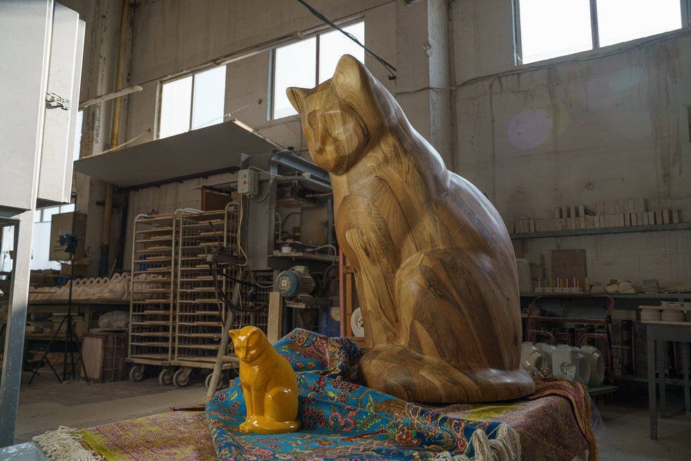 
                  
                    Pulvis Art Urns Pet Urn Wooden Cat Statue Memorial "Neko" - Genuine Walnut
                  
                