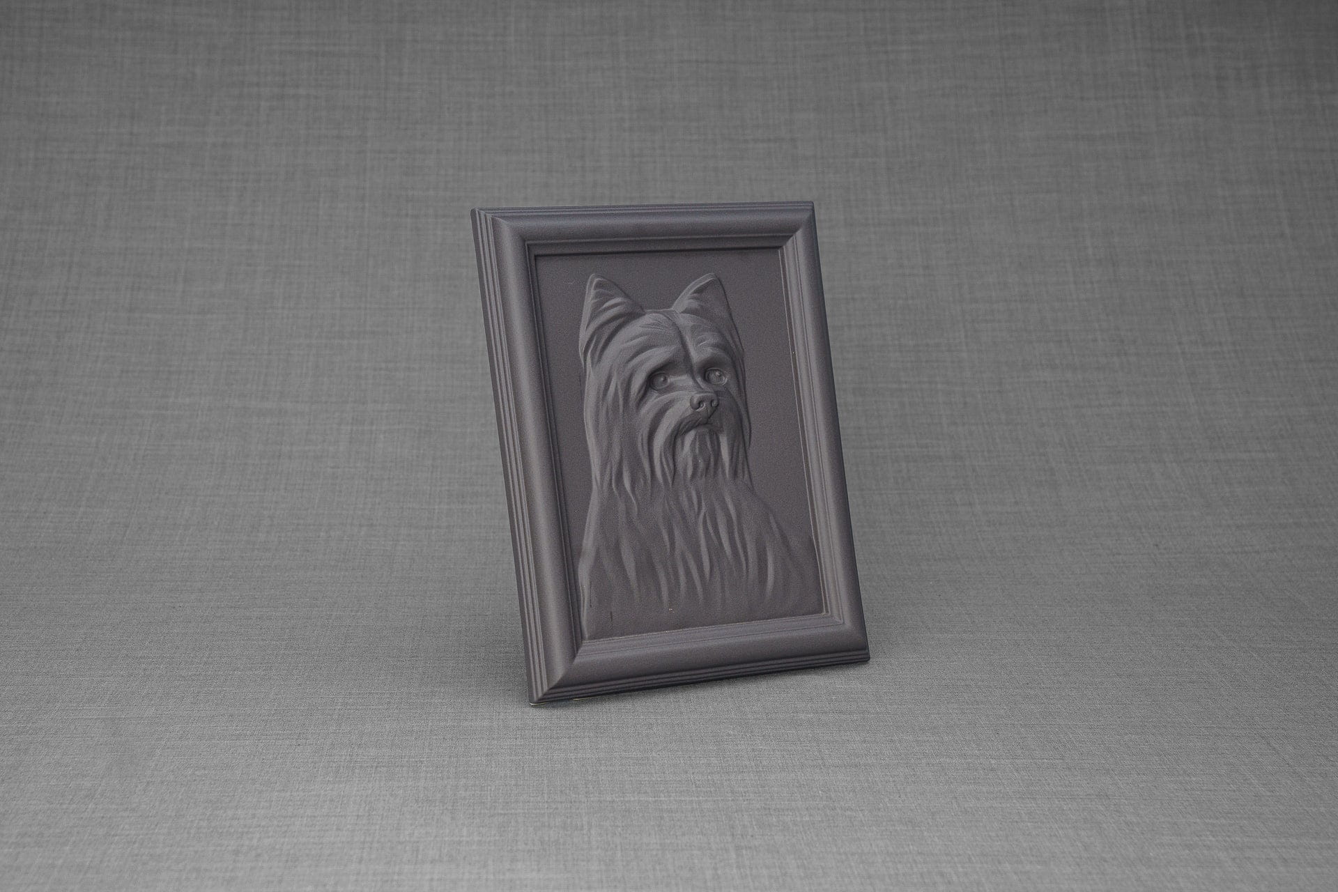 Yorkie Pet Urn - Gray Matte | Ceramic | Handmade - Pulvis Art Urns