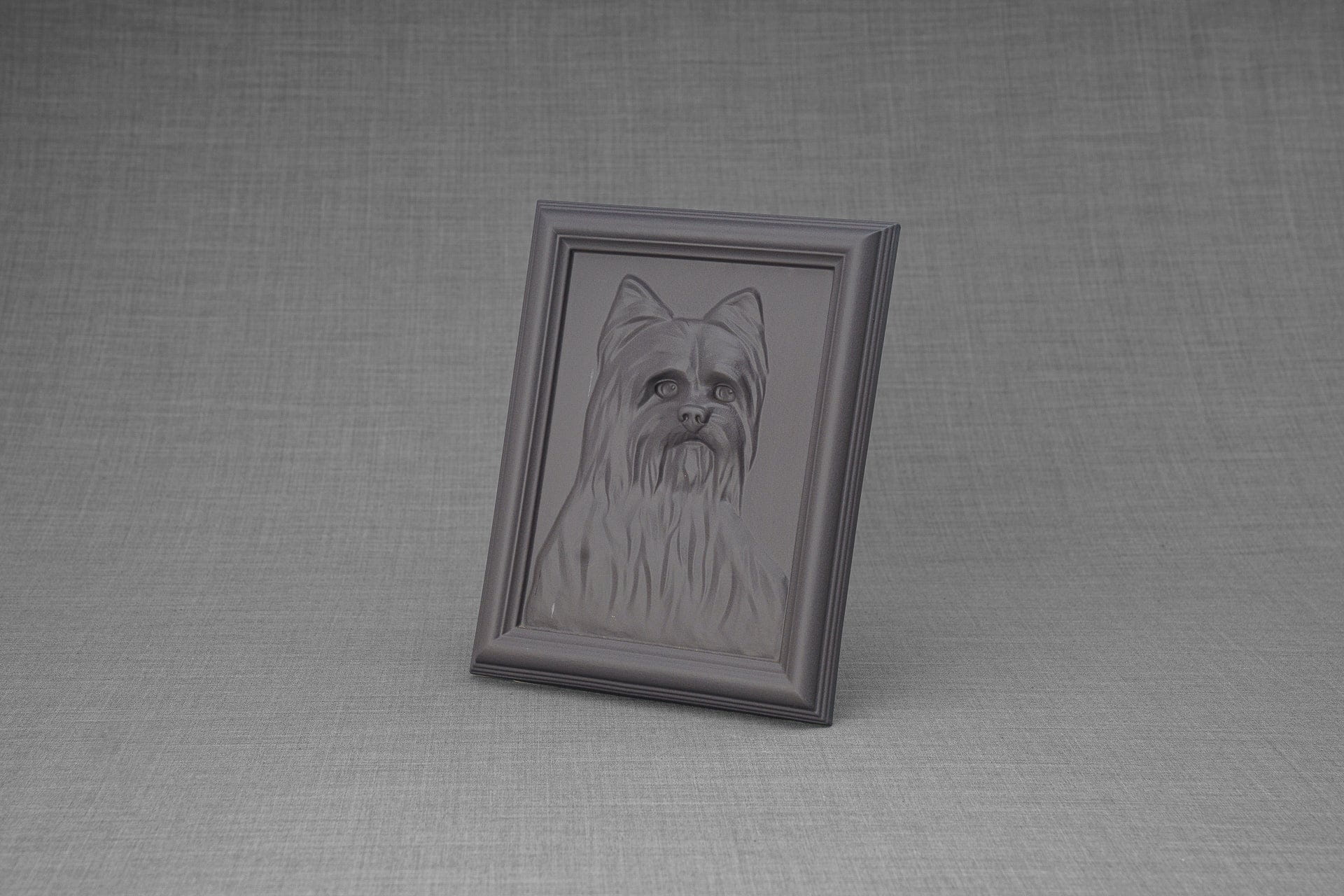 Yorkie Pet Urn - Gray Matte | Ceramic | Handmade - Pulvis Art Urns