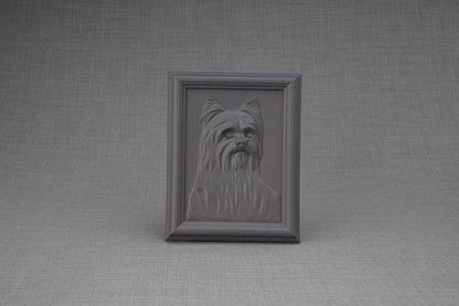 Yorkie Pet Urn - Gray Matte | Ceramic | Handmade - Pulvis Art Urns