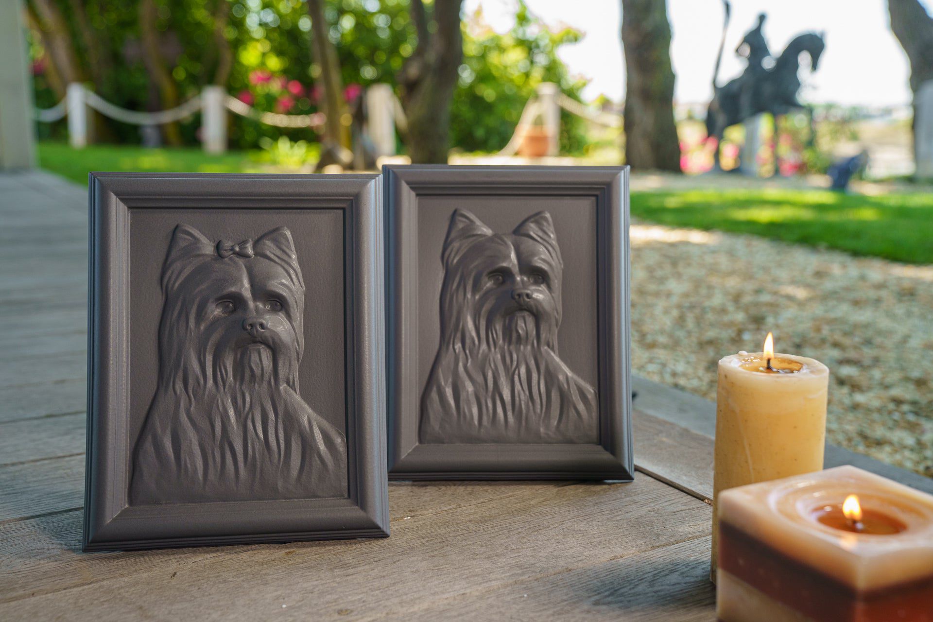 Yorkie Pet Urn - Gray Matte | Ceramic | Handmade - Pulvis Art Urns