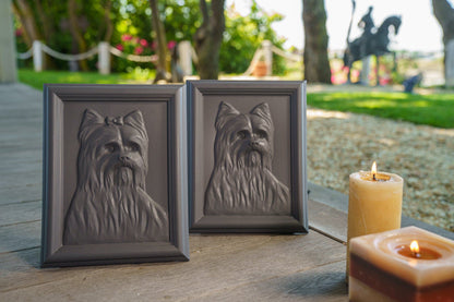 Yorkie Pet Urn - Gray Matte | Ceramic | Handmade - Pulvis Art Urns