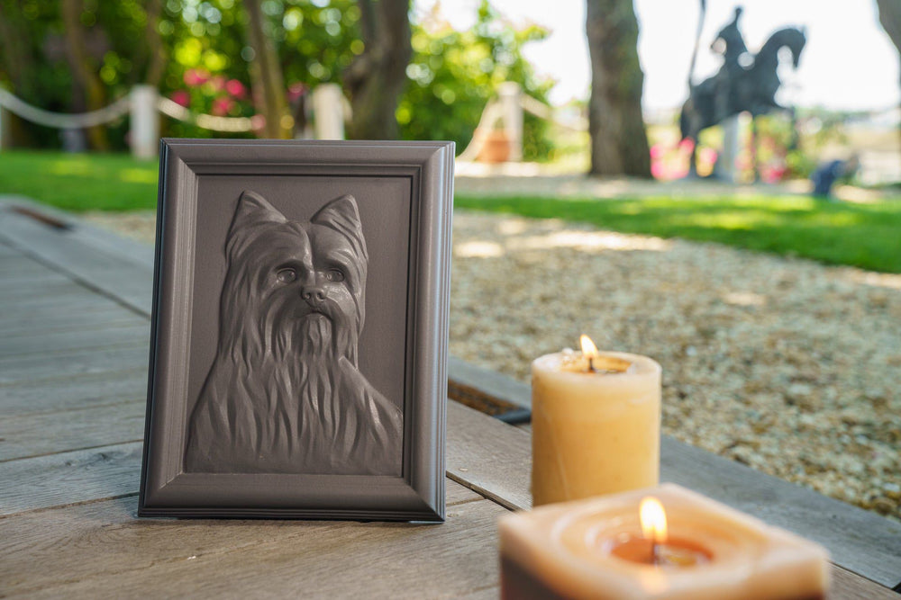 Pulvis Art Urns Pet Urn Yorkie Pet Urn - Gray Matte | Ceramic | Handmade