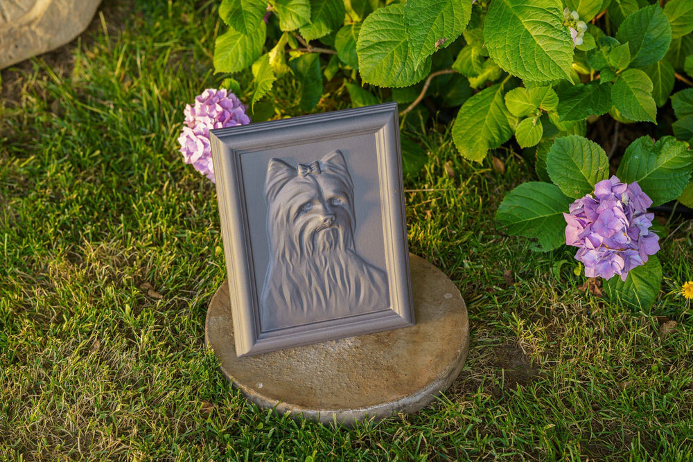 Pulvis Art Urns Pet Urn Yorkie Pet Urn - Gray Matte | Ceramic | Handmade