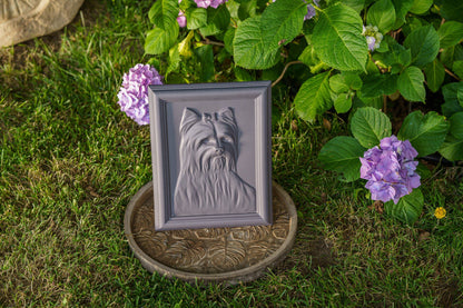 Yorkie Pet Urn - Gray Matte | Ceramic | Handmade - Pulvis Art Urns