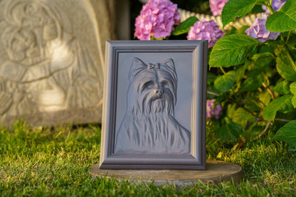 Yorkie Pet Urn - Gray Matte | Ceramic | Handmade - Pulvis Art Urns