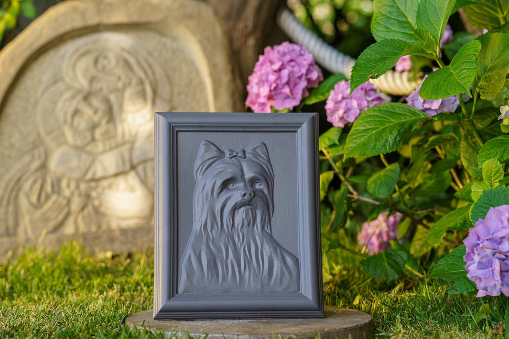Pulvis Art Urns Pet Urn Yorkie Pet Urn - Gray Matte | Ceramic | Handmade