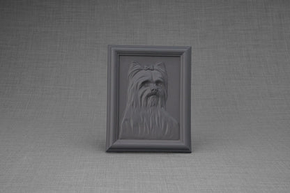 Yorkie Pet Urn - Gray Matte | Ceramic | Handmade - Pulvis Art Urns