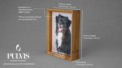 Memorial Picture Frame for Pets - Handmade | Genuine Walnut - Pulvis Art Urns